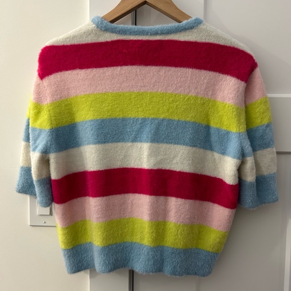 NWT - Wrangler® x Barbie™ Cropped Fuzzy Rainbow Sweater - Picture 6 of 6